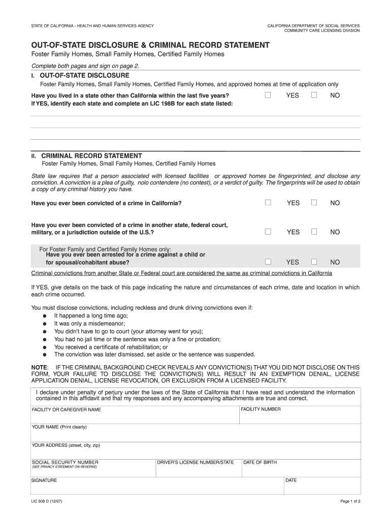  Lic508d Form 2007