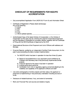 Dole Accreditation Form