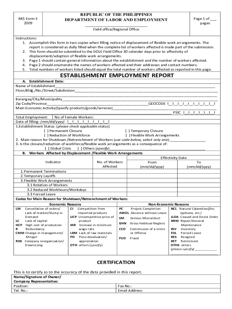  Dole Termination of Employment Form 2020