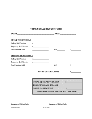 TICKET SALES REPORT FORM