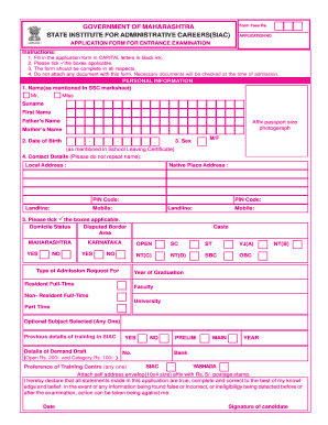 Siac Mumbai  Form