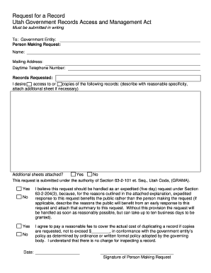 Summit County Grama Request Form