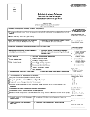 Visa Schengen Formulaire