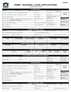 FLH060A Pag IBIG Housing Loan Application Co Borrowers Pmd Pagibigfund Gov  Form