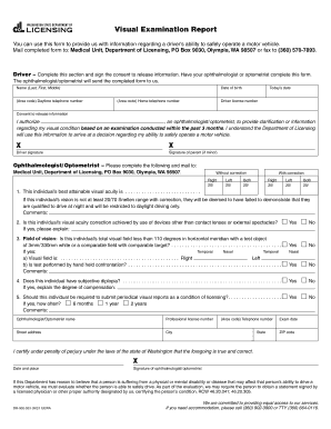  Washington Dol Vision Form 2011