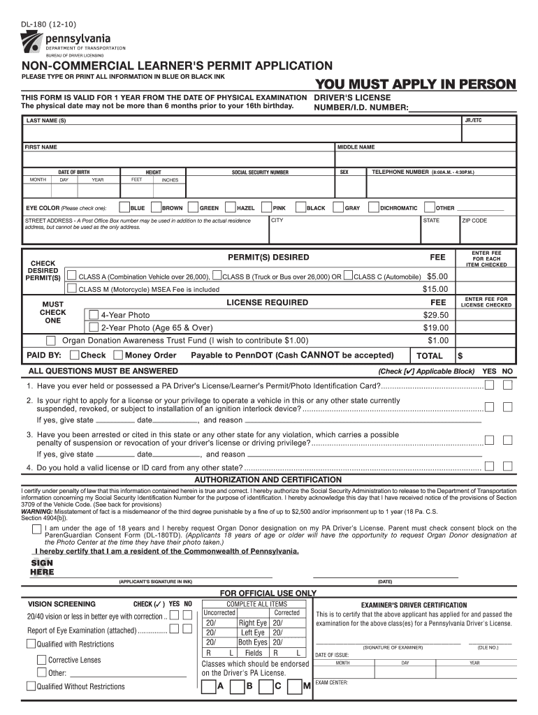  Learners Permit Pa 2018