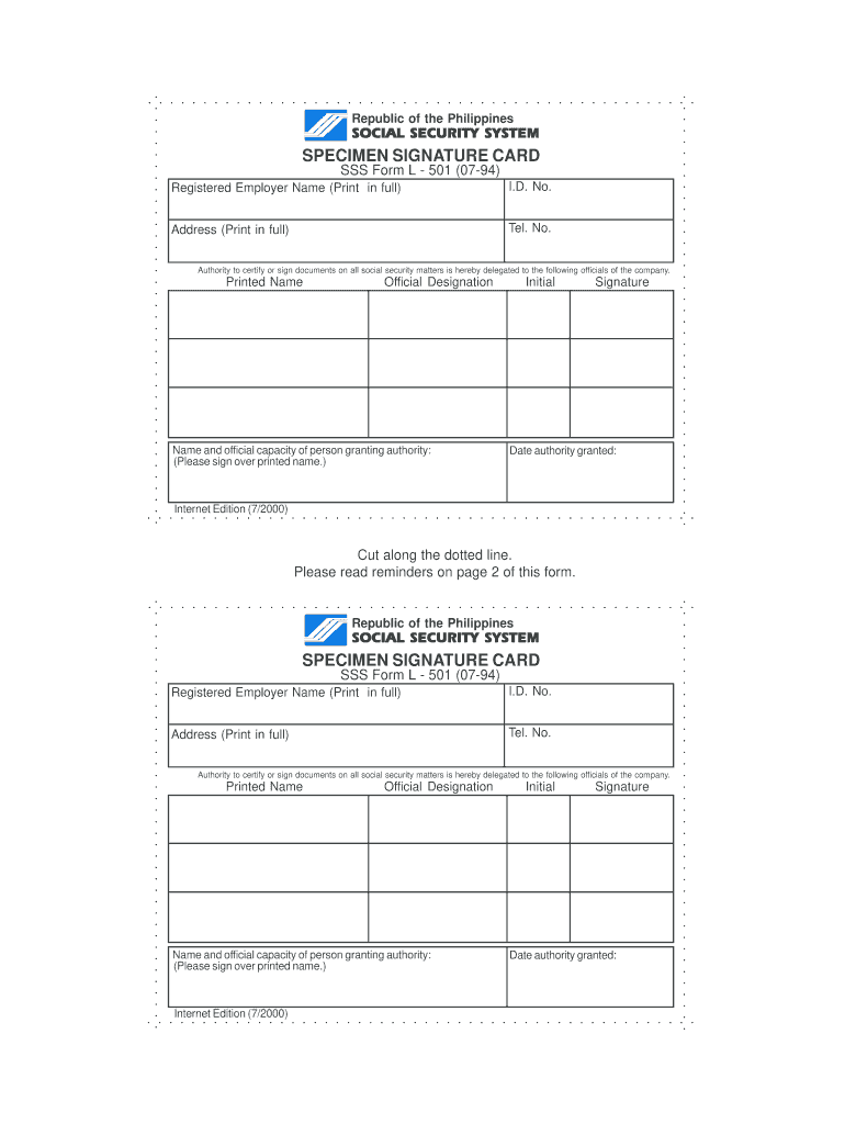 Sss Company Representative Identification Card PDF  Form