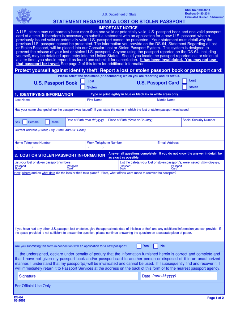  Ds 64 Form 2018