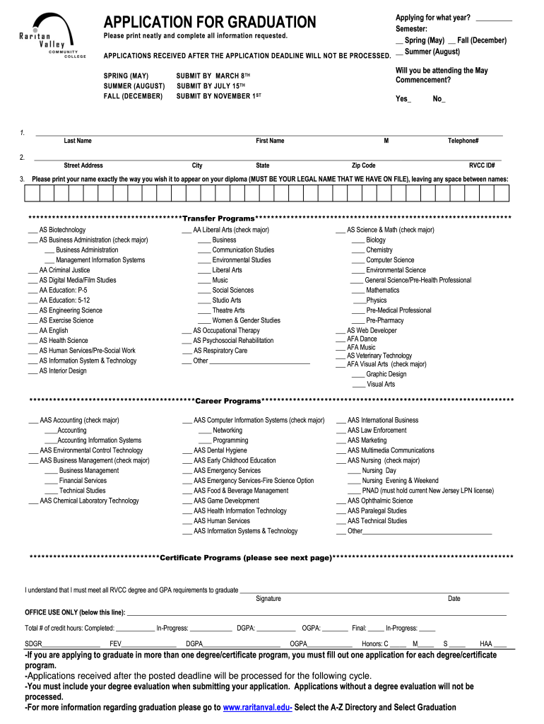 Rvcc Graduation Application  Form