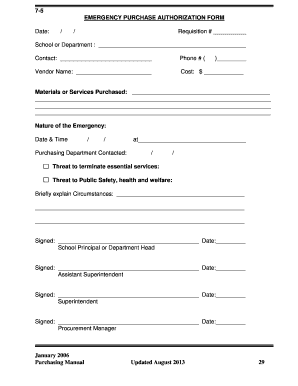 Emergency Purchase Order  Form
