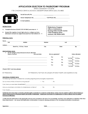 Hinds Application  Form