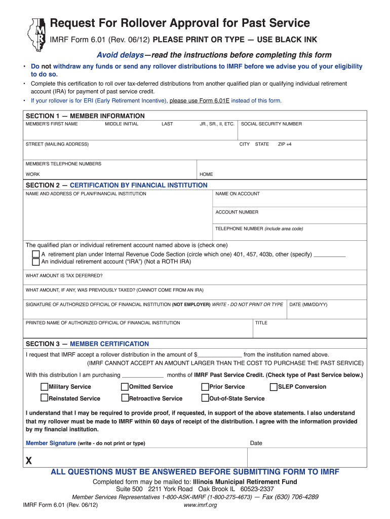 Form 6 01 Imrf