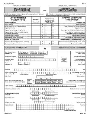  Dl1 Form 2001