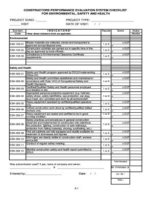 Cpes Checklist for Workmanship  Form