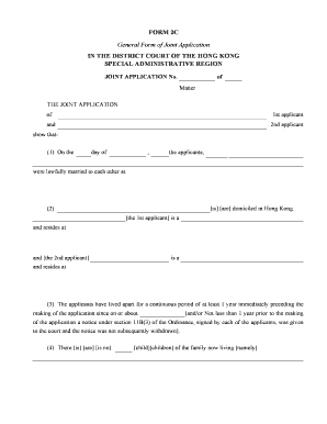 FORM 2C General Form of Joint Application in the DISTRICT