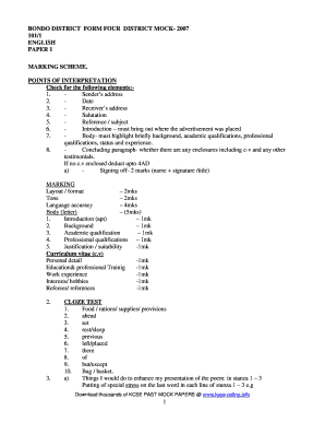 Kcse Marking Schemes PDF  Form