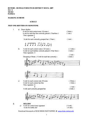 Kcse Music Aurals  Form