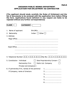 Andaman Pwd Enlistment Contractor Rules PDF  Form