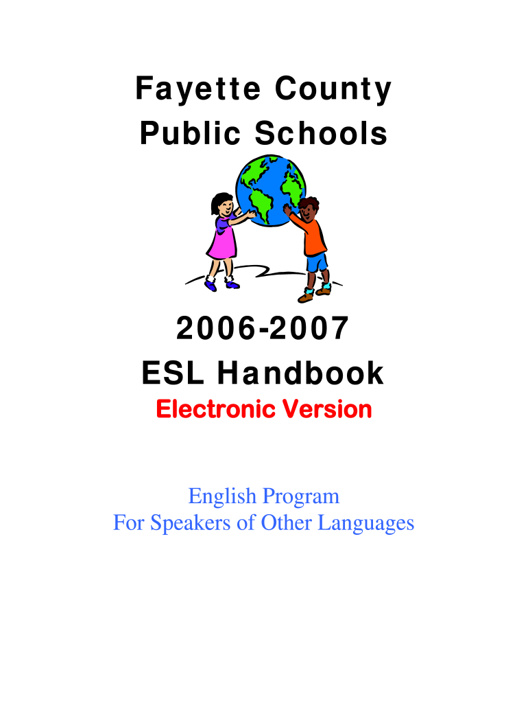 Get and Sign ESL Handbook Section I  Fayette County Public Schools  Fcps  Form