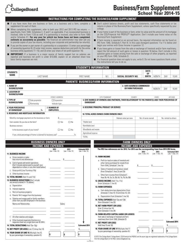 13b 7973 15 BusinessFarmSupplement  Cumc Columbia  Form