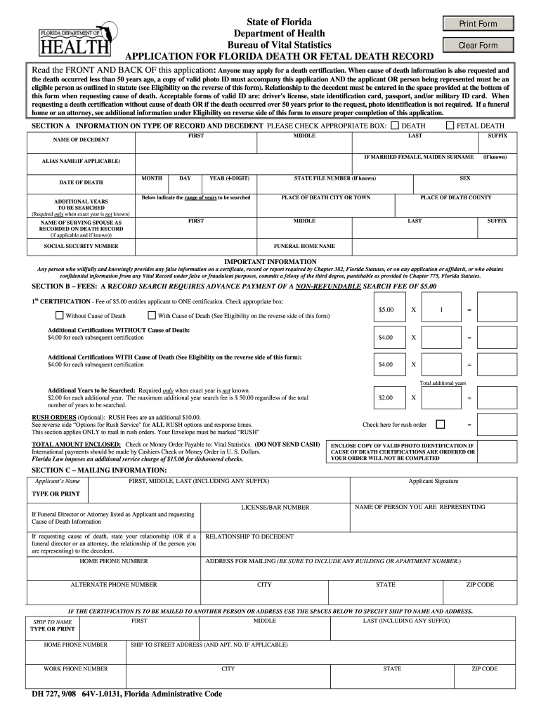  False Fetal Death Certificate Form 2008