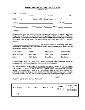 Vaccine Consent Form Florida