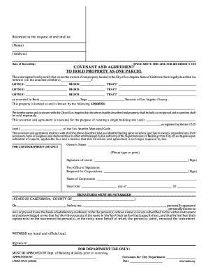  Covenant and Agreement to Hold Property as One Parcel 2003