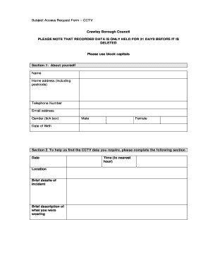 Cctv Request Form Template