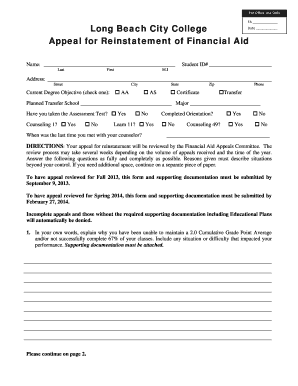 Lbcc Sap Appeal Form