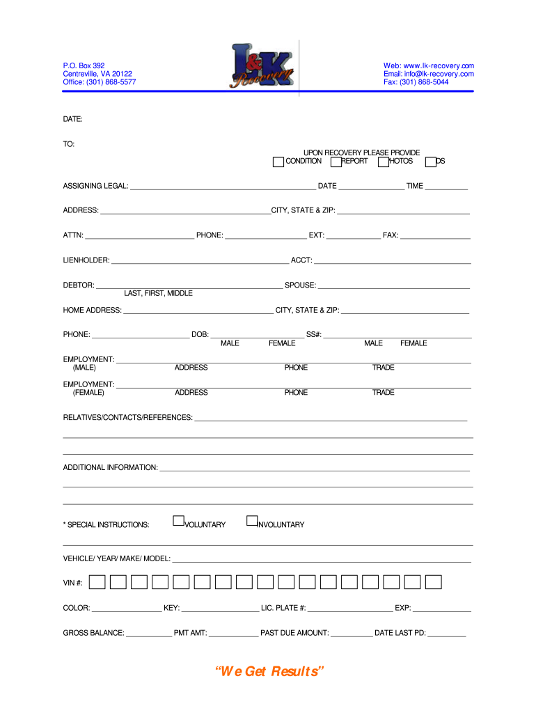 Get and Sign Repossession Order  Form
