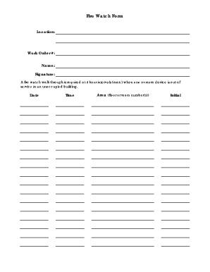 Fire Watch Forms