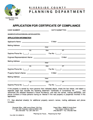  Form 295 1014 Riverside County Planning Department 2015