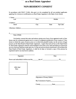 New Jersey Non Resident  Form