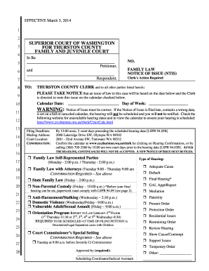 Family Court Thurston County  Form