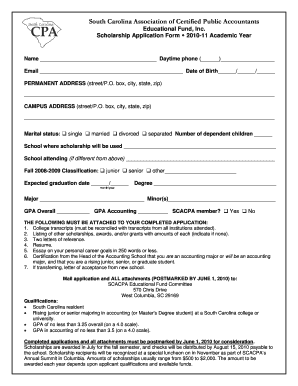 USE THIS Scholarship Application Form Revised Default Global Template