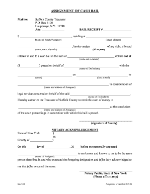 Bond Receipt Template  Form