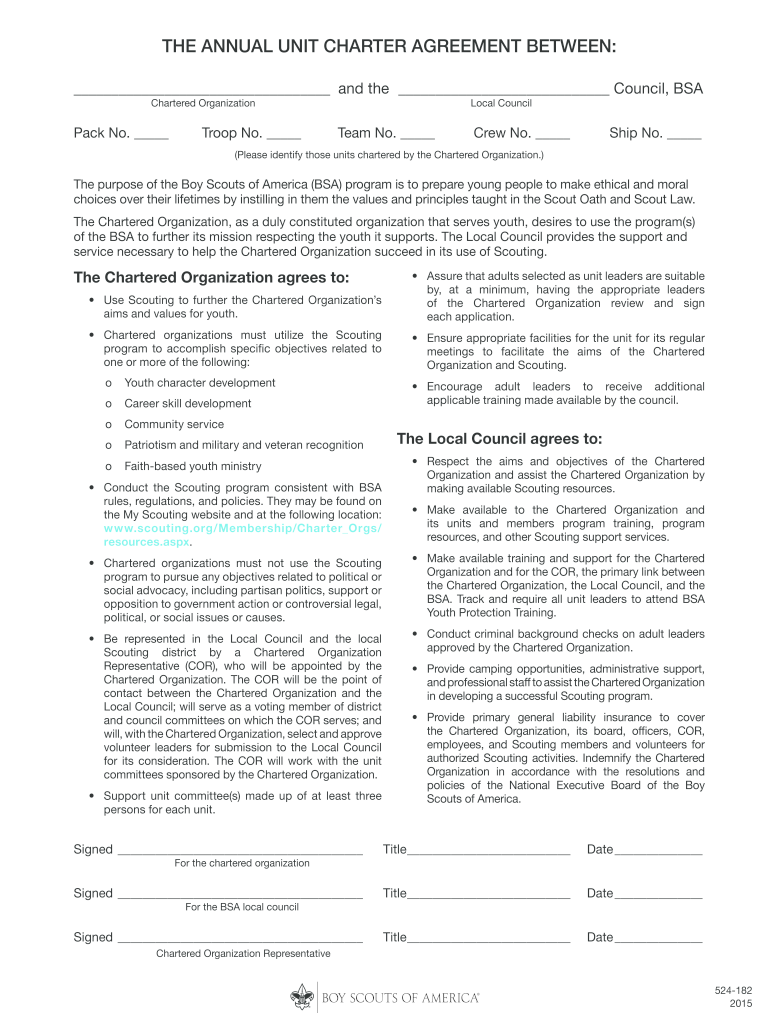 Get and Sign Bsa Annual Unit Agreement 2015-2022 Form