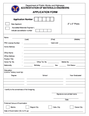 Warehouse Application Form