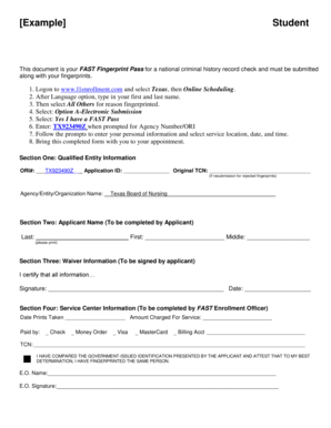 Example Student Lone Star College System Lonestar  Form