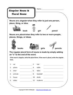 Singular of Fill Form