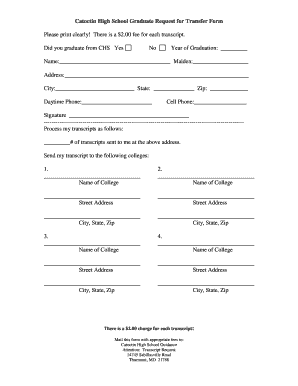 Transfer Papers for School  Form