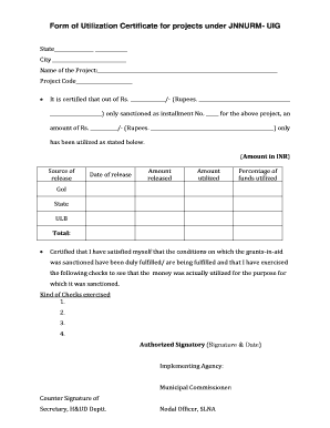 Utilization Certificate Format for Schools PDF