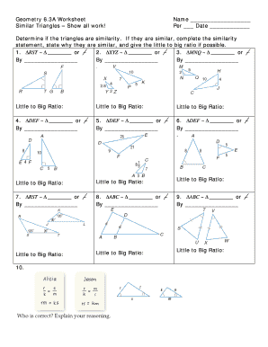 Geometry 6 3a Worksheet  Form