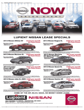 LUPIENT NISSAN LEASE SPECIALS Post Bulletin  Form