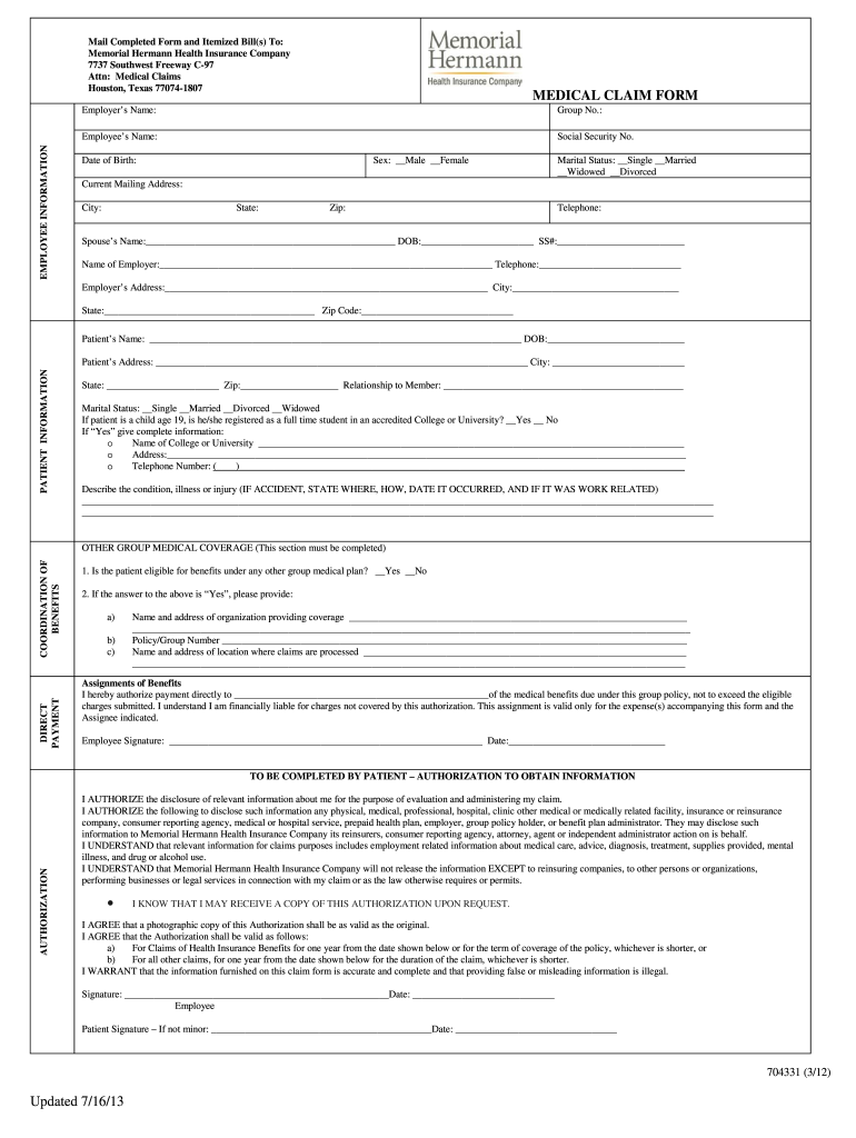  Herman Memorial Medical Certificate Form 2013-2023