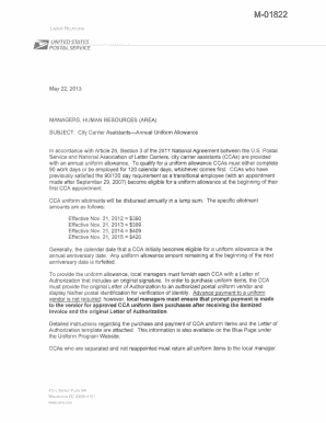 M 01822 National Association of Letter Carriers Nalcbranch1100  Form