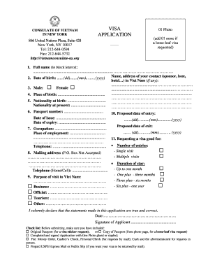 Vietnam Visa Application Form VisaRite