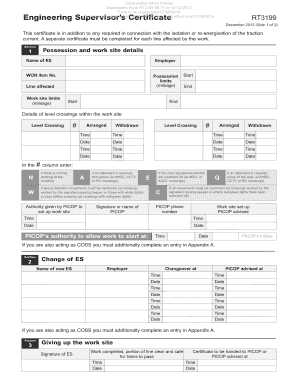 Engineering Supervisor Form Rt3199