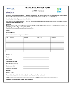 Travel Declaration Form Fill Out And Sign Printable Pdf Template Signnow