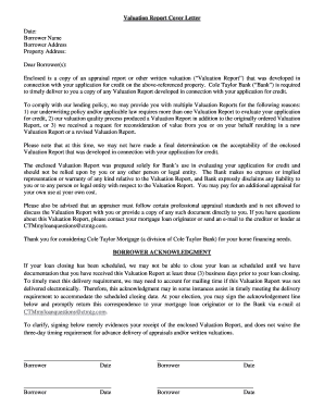 Property Valuation Letter Template  Form